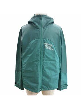Louis Vuitton Leather Trim Zip Up Jacket Turquoise Blue 48
